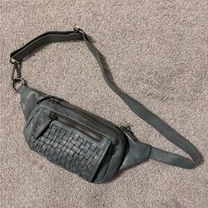 Teal Blue Leather Crossbody Bag